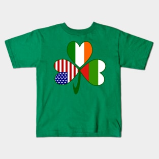 Bulgaria Ireland USA Shamrock Flags Kids T-Shirt